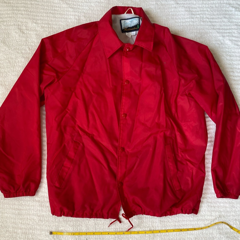 Vintage Fieldmaster Red L Windbreaker With Lining Snap Buttons